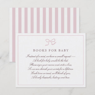 Libros PInk Bow & Stripes para tarjeta de envoltur