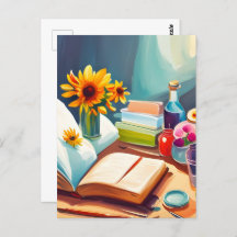 Libros, postal para el cruce de postales