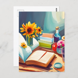 Libros, postal para el cruce de postales