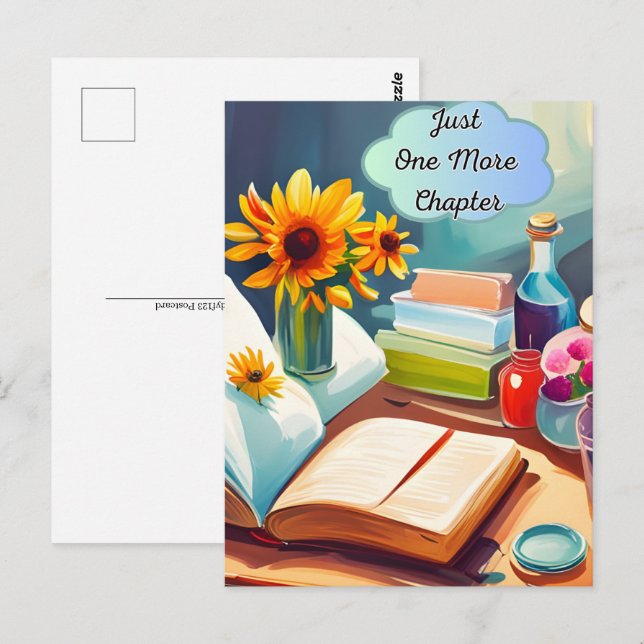 Libros, postal para el cruce de postales (Anverso / Reverso)