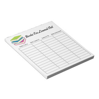 "Libros que he prestado" Bloc de notas