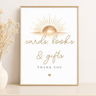 Libros Regalos Señal de Baby Shower Boho Chic Suns