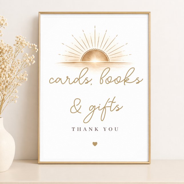 Libros Regalos Señal de Baby Shower Boho Chic Suns (Subido por el creador)