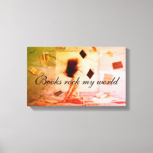 Libros rompen mi huella de lienzo en el mundo