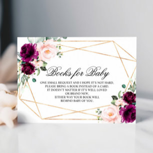 Libros Rosas morados y Rubor para tarjeta de envol