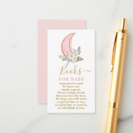 Libros sobre la luna para la tarjeta de niña bebé