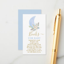 Libros sobre la luna para tarjeta de bebé