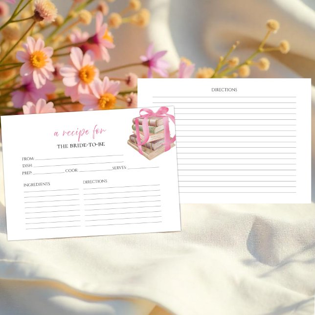 Libros Tarjetas Floral Bridal Shower Recipe (Subido por el creador)