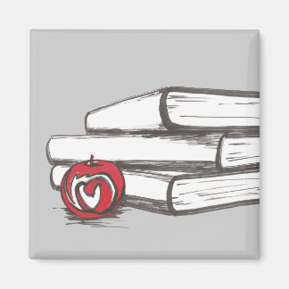Libros + Una Apple | Imán | PERSONALIZABLE