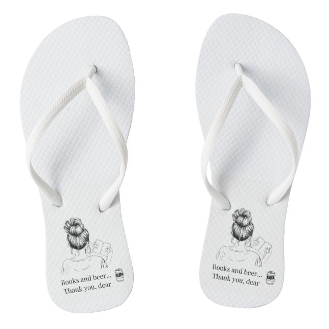 Libros y cerveza chanclas (Plantilla)