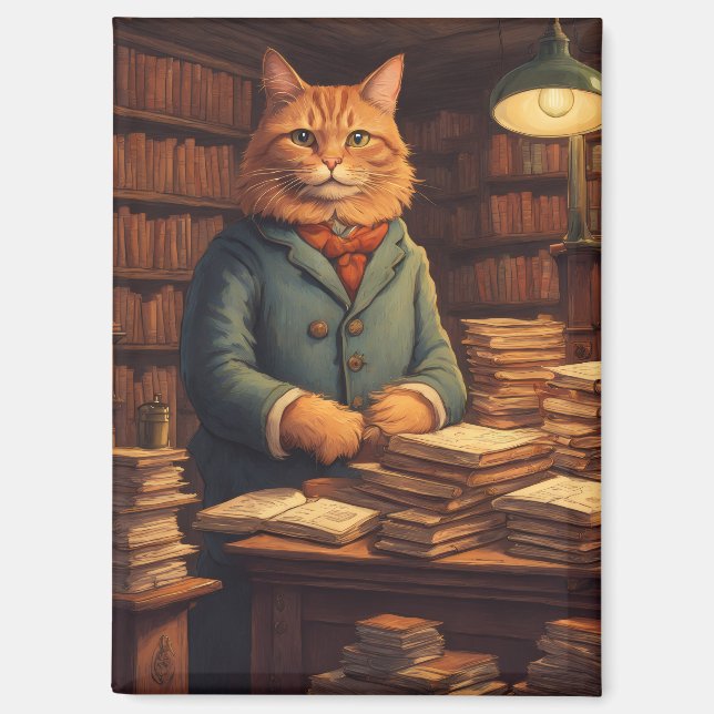 libros y gatos imán (Anverso)