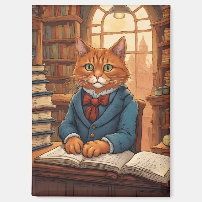 libros y gatos imán (Anverso)