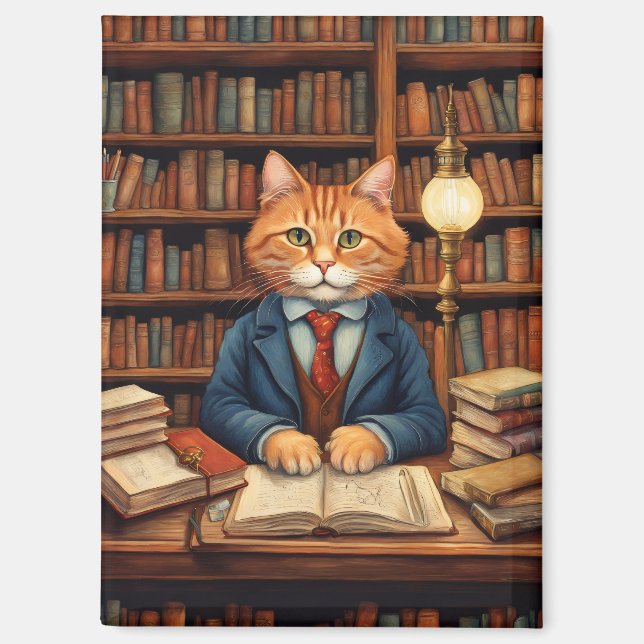 libros y gatos imán (Anverso)