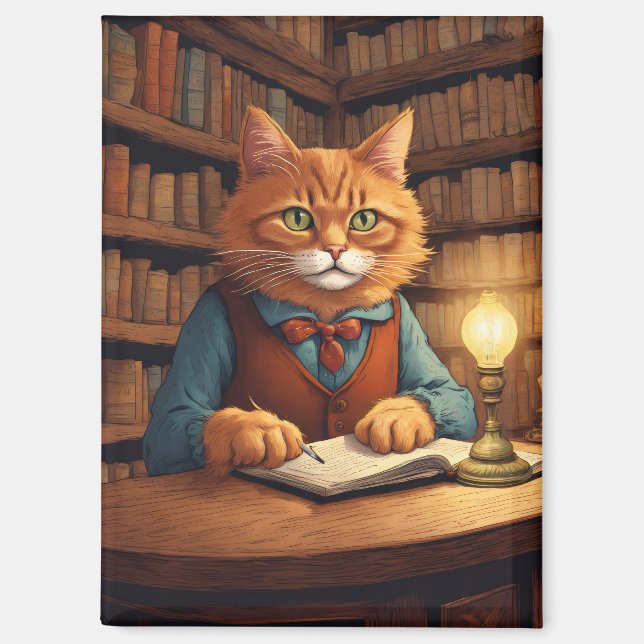 libros y gatos imán (Anverso)