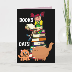 LIBROS Y GATOS TARJETAS DE RECIBIMIENTO DE CUMPLEA