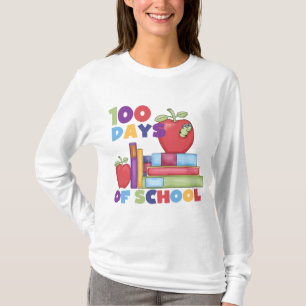Libros y manzanas 100 días de camisetas de la