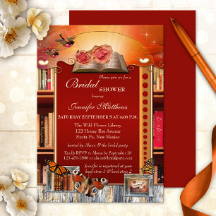 Libros y mariposas Invitación a la ducha de novias