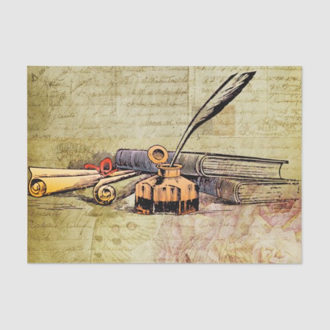 Libros y papel de regalo de tejidos escritos (Anverso)