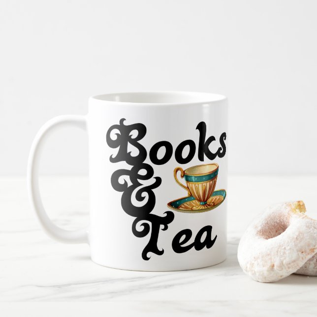 Libros y taza del té (Con donut)