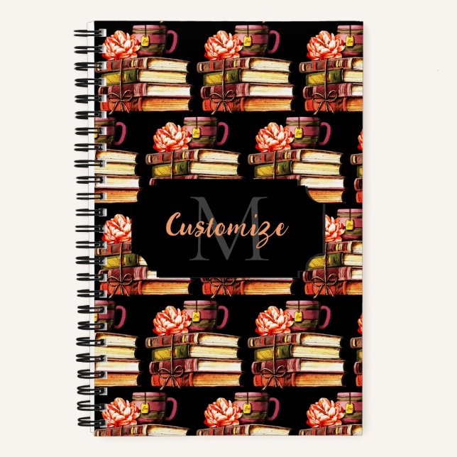 Libros Y Té Negros Personalizados (Anverso)