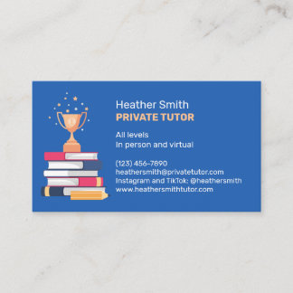 Libros y trofeos Tarjeta de visita privada Tutor