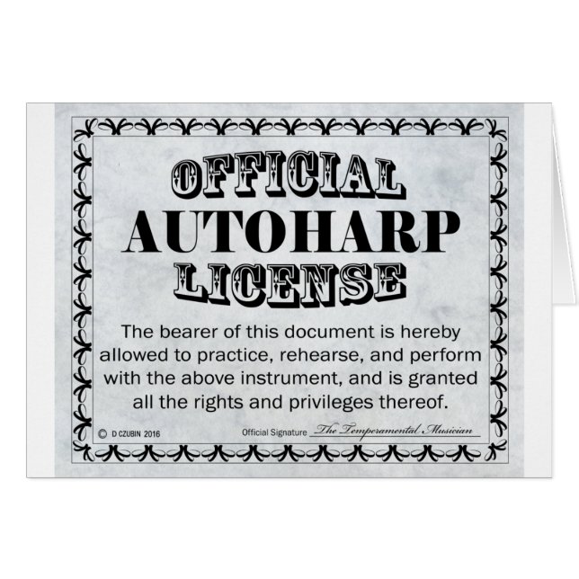 Licencia Autoharp (Anverso (Horizontal))