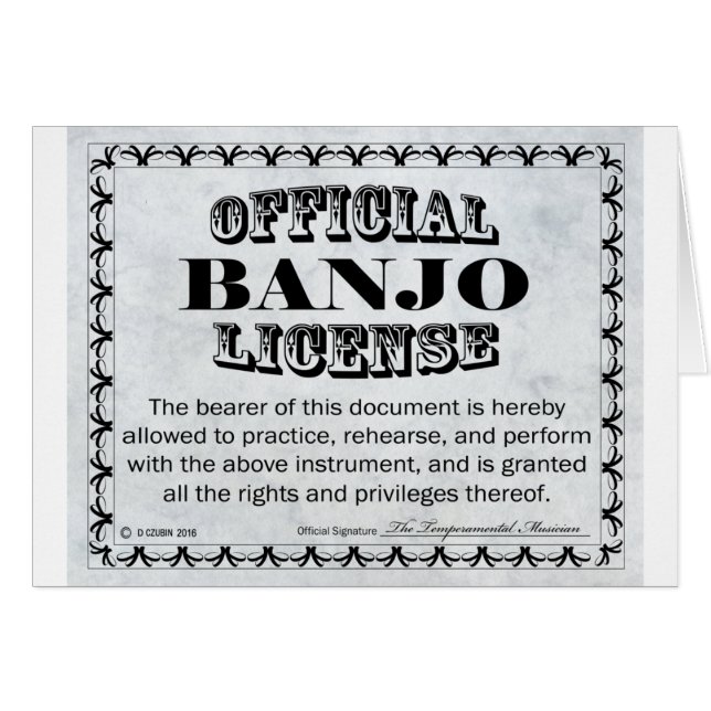 Licencia Banjo (Anverso (Horizontal))