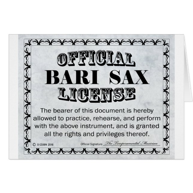 Licencia Bari Sax (Anverso (Horizontal))