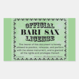 Licencia Bari Sax Pegatina rectangular