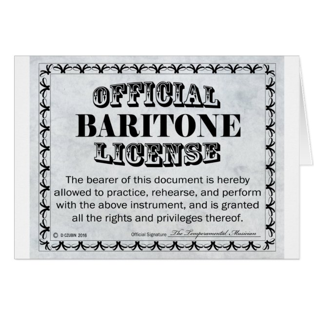 Licencia Baritone (Anverso (Horizontal))