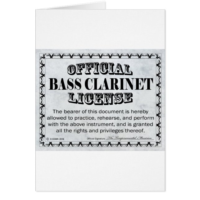 Licencia Bass Clarinet (Frente)