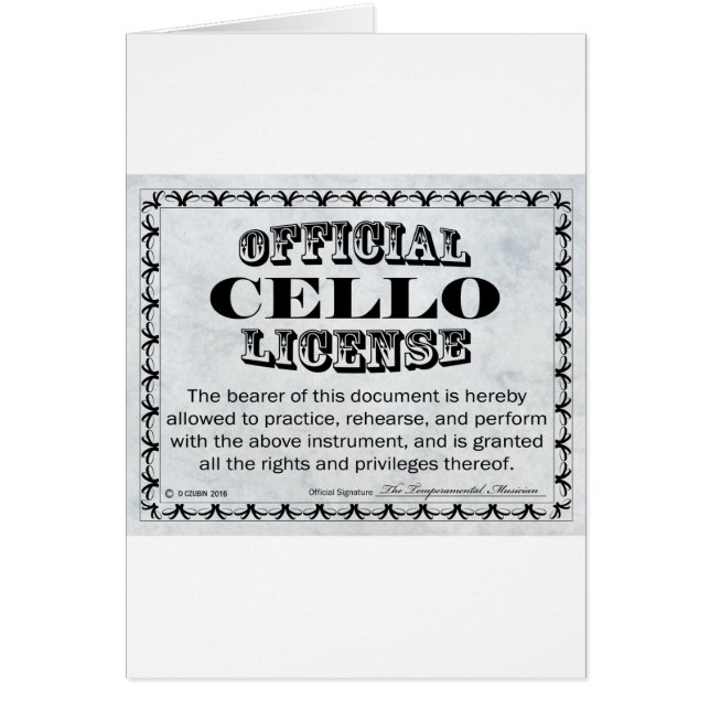 Licencia Cello (Frente)