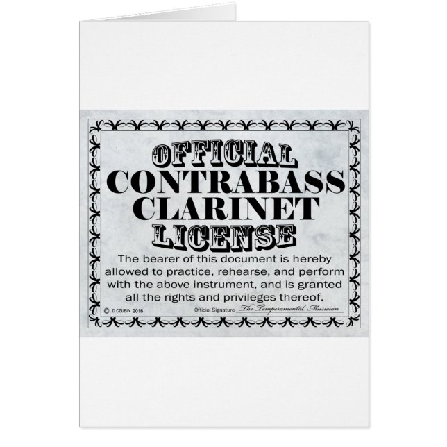 Licencia Contrabass Clarinet (Frente)