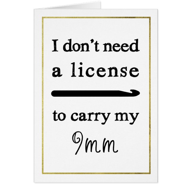 Licencia Crochet Hook Faux Gold Border Crafting (Frente)