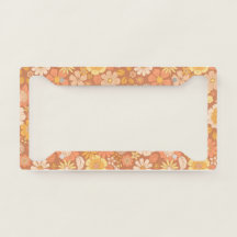 Licencia curte de flores retro Naranja amarilla