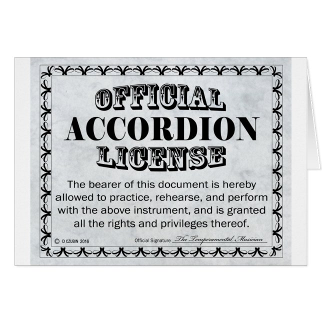 Licencia de acordeón (Anverso (Horizontal))