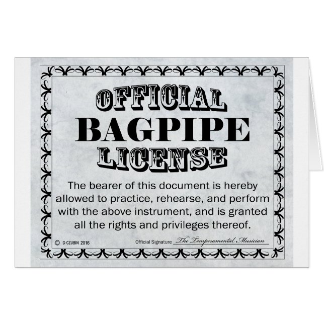 Licencia de Bagpipe (Anverso (Horizontal))