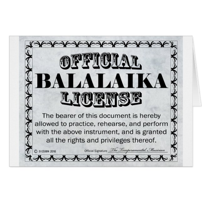 Licencia de Balalaika (Anverso (Horizontal))