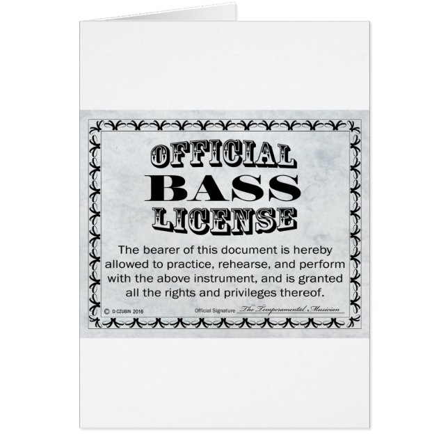 Licencia de Bass (Frente)