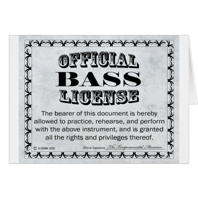 Licencia de Bass (Anverso (Horizontal))