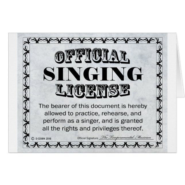 Licencia de canto (Anverso (Horizontal))