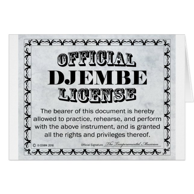 Licencia de Djembe (Anverso (Horizontal))