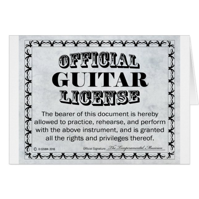 Licencia de guitarra (Anverso (Horizontal))