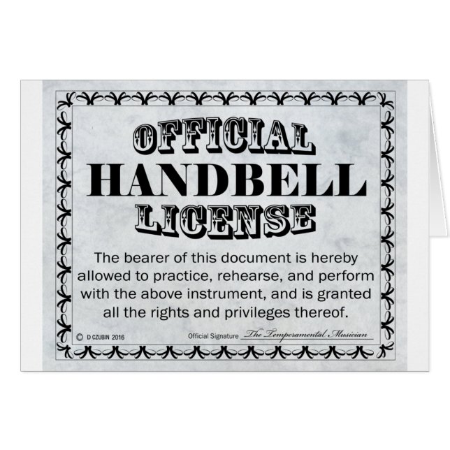Licencia de Handbell (Anverso (Horizontal))