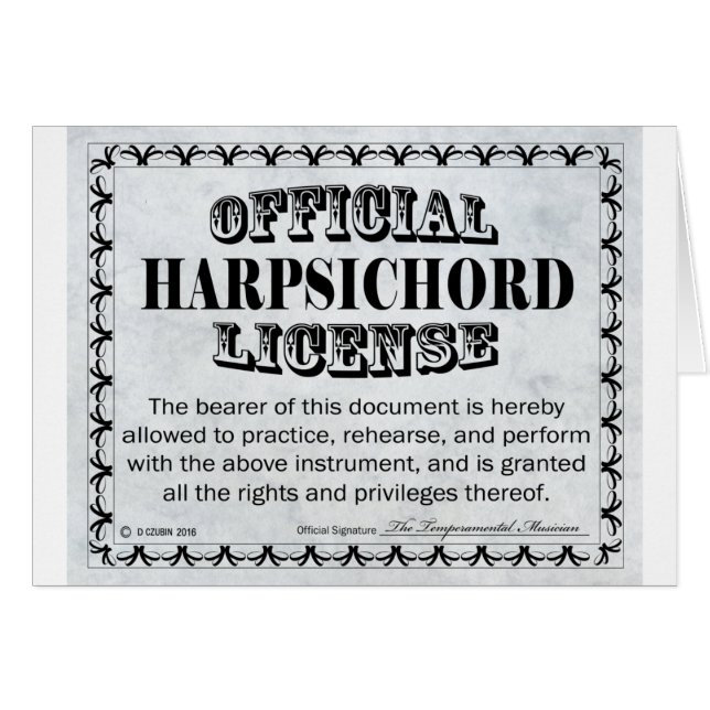 Licencia de Harpsichord (Anverso (Horizontal))