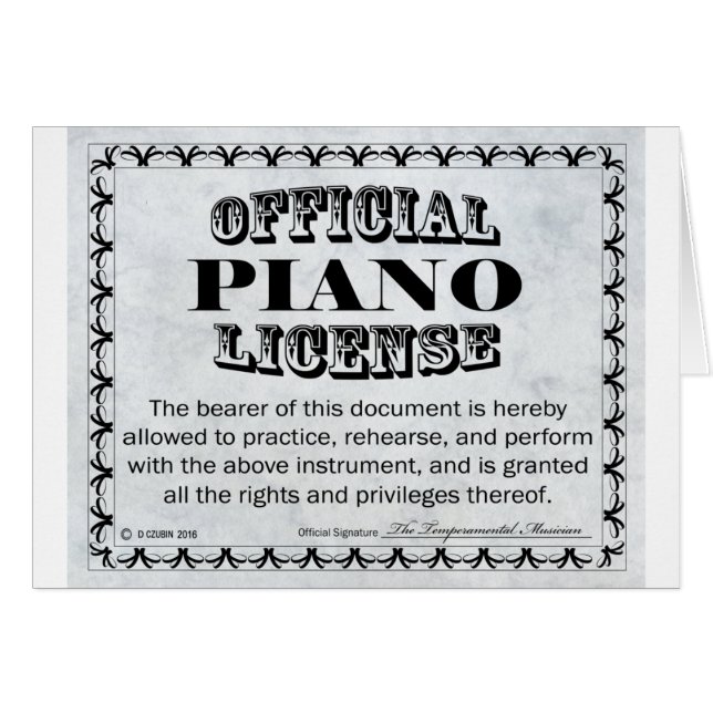 Licencia de piano (Anverso (Horizontal))