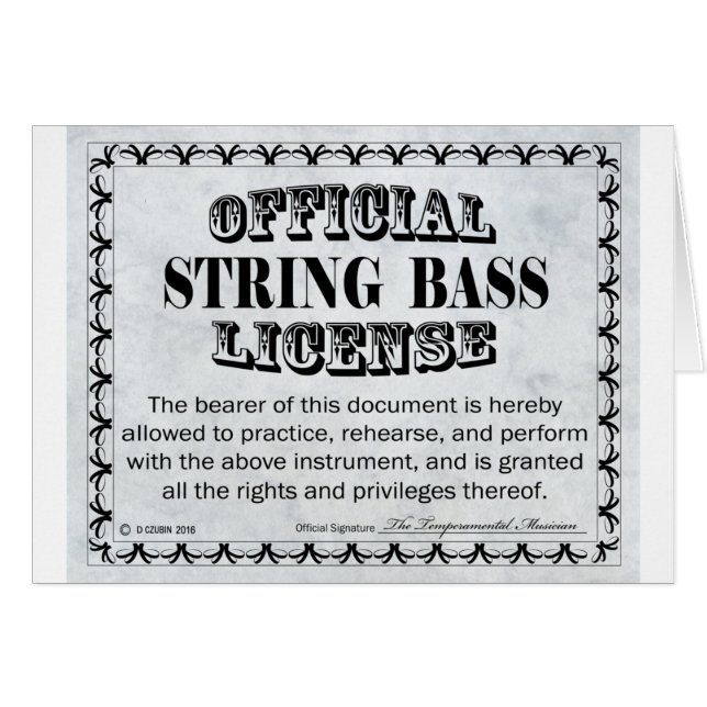 Licencia de String Bass (Anverso (Horizontal))