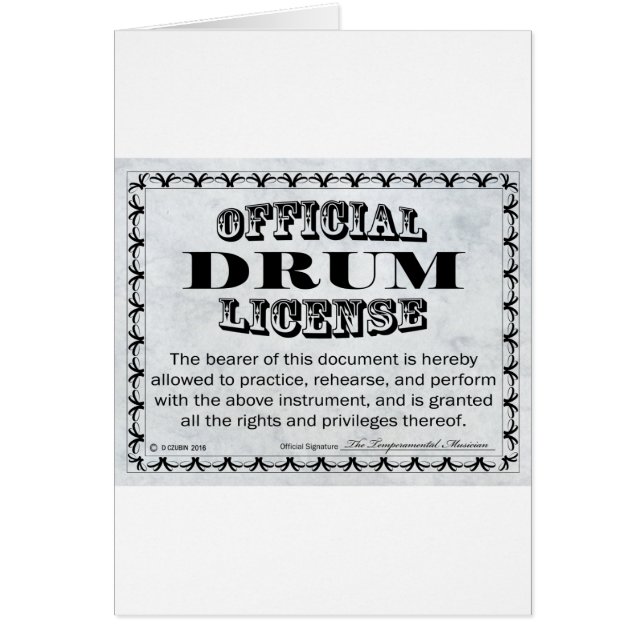 Licencia de tambor (Frente)