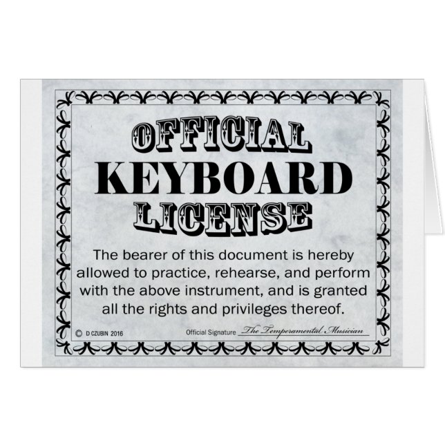 Licencia de teclado (Anverso (Horizontal))