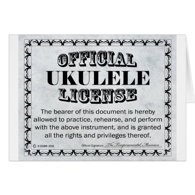 Licencia de Ukulele (Anverso (Horizontal))